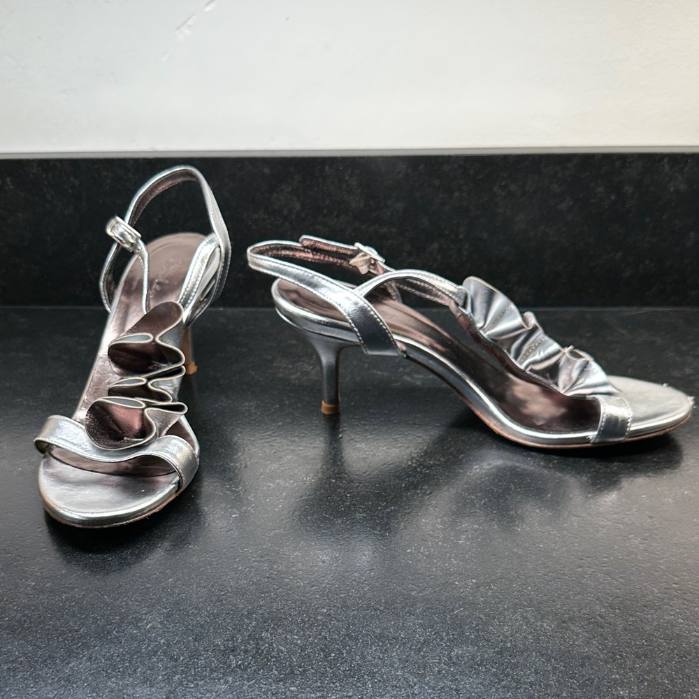 Boden Silver Strappy Heels